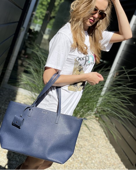 Kabelka dámská Massimo Dutti PLAIN ELEGANT navy